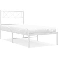 Berkfield Home Metal Bed Frame with Headboard White 100x190 cm