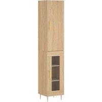 Berkfield Home Highboard Sonoma Oak 34.5x34x180 cm Engineered Wood in Light Oak
