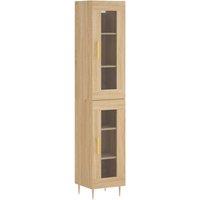 Berkfield Home Highboard Sonoma Oak 34.5x34x180 cm Engineered Wood in Light Tan