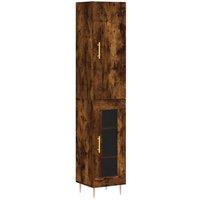Berkfield Home Highboard Smoked Oak 34.5x34x180 cm Engineered Wood in Brown