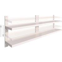 Berkfield Home Durable 2-Tier Floating Wall Shelves 2 pcs Stainless Steel 240x30 cm in Grey