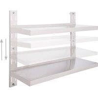 Berkfield Home Durable 2-Tier Floating Wall Shelf Stainless Steel 100x30 cm in Grey