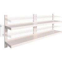 Berkfield Home Durable 2-Tier Floating Wall Shelves 2 pcs Stainless Steel 200x30 cm in Grey
