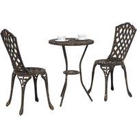 Berkfield Home Traditional Bronze Cast Aluminium Small Durable Outdoor Dining Set
