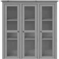 Berkfield Home Beautiful Cabinet with Glass Doors BODO Grey Solid Wood Pine