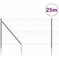 Berkfield Home Durable Fencing Set Set of 2 Grey Metal 25 x 1 m Durable