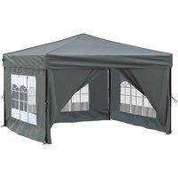Berkfield Home Decorative Folding Party Tent with Sidewalls Anthracite 3x3 m in Dark Grey