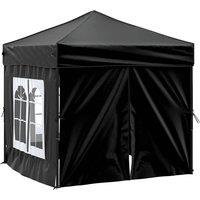 Berkfield Home Decorative Folding Party Tent with Sidewalls Black 2x2 m