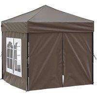 Berkfield Home Decorative Folding Party Tent with Sidewalls Taupe 2x2 m