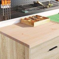 Berkfield Home Durable Garage Storage Cabinet Sonoma Oak 60x51x85 cm Solid Wood Pine in Light Tan | Size: 60 x 51 x 85 cm
