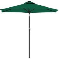 Berkfield Home Comfortable Garden Parasol with Steel Pole Green 225x225x212 cm | Size: 225 x 225 x 212 cm