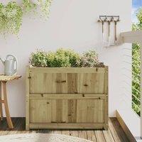 Berkfield Home Beautiful Garden Planter 90x50x70 cm Impregnated Wood Pine in Brown | Size: 90 x 50 x 70 cm