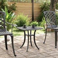 Berkfield Home Garden Table Black 53x53x53 cm Cast Aluminium | Size: 53 x 53 x 53 cm
