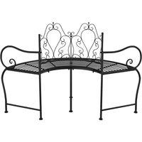 Berkfield Home Tree Bench 150 cm Black Steel
