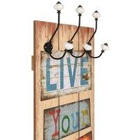 Berkfield Home Wall-mounted Coat Rack with 6 Hooks 120x40 cm LIVE LIFE