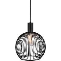 Nordlux Modern Indoor Pendant Light Black Metal E27 chrome socket - Mains Powered, IP20