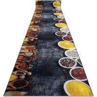 RugsX Anti-Slip Lotus Runner in Grey | Size: 100 cm x 390 cm