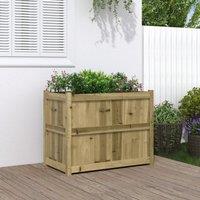 Berkfield Home Garden Planter 90x50x70 cm Impregnated Wood Pine in Brown | Size: 90 x 50 x 70 cm