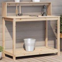 Berkfield Home Potting Table with Shelves 108x50x109.5 cm Solid Wood Pine in Brown