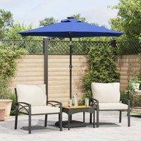 Berkfield Home Garden Parasol with Steel Pole Azure Blue 225x225x212 cm | Size: 225 x 225 x 212 cm