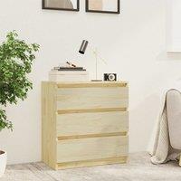 Berkfield Home Bedside Cabinet 60x36x64 cm Solid Pinewood in Brown | Size: 60 x 36 x 64 cm