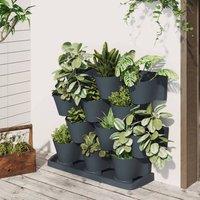 Berkfield Home Vertical Garden Plant Set 12 pcs Anthracite Polypropylene in Black