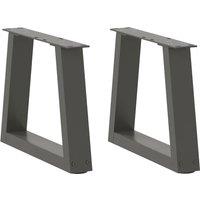 Berkfield Home Dining Table Legs V-Shape 2 pcs Anthracite 40x(30-31.3) cm Steel in Black