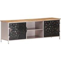 Berkfield Home TV Cabinet 120x30x40 cm Rough Mango Wood in Brown | Size: 120 x 30 x 40 cm