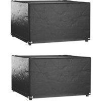 Berkfield Home Garden Furniture Covers 2 pcs 8 Eyelets 125x125x75 cm Square in Black | Size: 125 x 125 x 75 cm