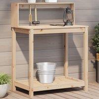 Berkfield Home Potting Table with Shelves 82.5x50x109.5 cm Solid Wood Pine in Brown