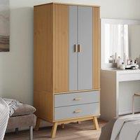 Berkfield Home Wardrobe OLDEN Grey & Brown 76.5x53x172 cm Solid Wood Pine