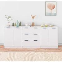 Berkfield Home 3 Piece Sideboards White Engineered Wood