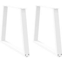 Berkfield Home Dining Table Legs V-Shape 2 pcs White 80x(72-73.3) cm Steel