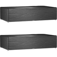 Berkfield Home Garden Furniture Covers 2 pcs 12 Eyelets 315x180x75 cm Rectangular in Black | Size: 315 x 180 x 75 cm