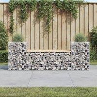 Berkfield Home Garden Bench Gabion Design 183x41x60.5 cm Solid Wood Pine in Brown