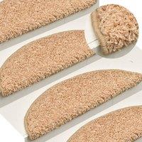 Berkfield Home Carpet Stair Treads 15 pcs Gold 56x17x3 cm | Size: Medium