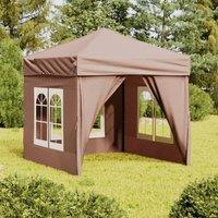 Berkfield Home Folding Party Tent with Sidewalls Taupe 2x2 m in Beige