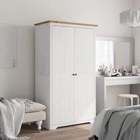 Berkfield Home Wardrobe BODO White & Brown 101x52x176.5 cm Solid Wood Pine