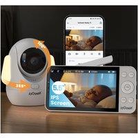 iegeek Smart Baby Monitor 2.5K 5.5 Inch Screen App Control 4000mAh Battery in White