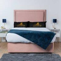 UK Bed Furniture Ascot Divan Bed Base with 26 Inch Headboard - No Storage in Pink | Size: Double
