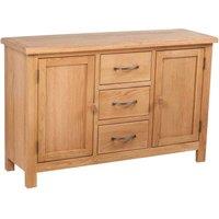 Berkfield Home Sideboard with 3 Drawers 110x33.5x70 cm Solid Oak Wood in Brown