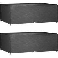 Berkfield Home Garden Furniture Covers 2 pcs 12 Eyelets 230x165x80 cm Rectangular in Black | Size: 230 x 165 x 80 cm