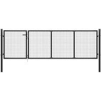 Berkfield Home Garden Gate Steel 350x100 cm Anthracite