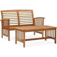 Berkfield Home 2 Piece Garden Lounge Set Solid Acacia Wood in Brown