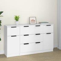 Berkfield Home 3 Piece Sideboard Set White Engineered Wood