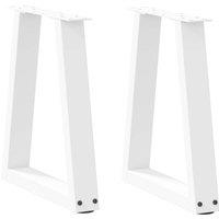 Berkfield Home Dining Table Legs V-Shape 2 pcs White 28x(42-43.3) cm Steel