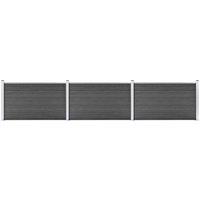 Berkfield Home Fence Panel Set WPC 526x105 cm Black