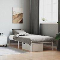 Berkfield Home Metal Bed Frame without Mattress White 90x200cm | Size: 90x200 cm