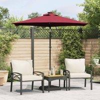 Berkfield Home Garden Parasol with Steel Pole Bordeaux Red 225x225x212 cm | Size: 225 x 225 x 212 cm