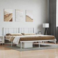 Berkfield Home Metal Bed Frame with Headboard White 180x200 cm Super King
